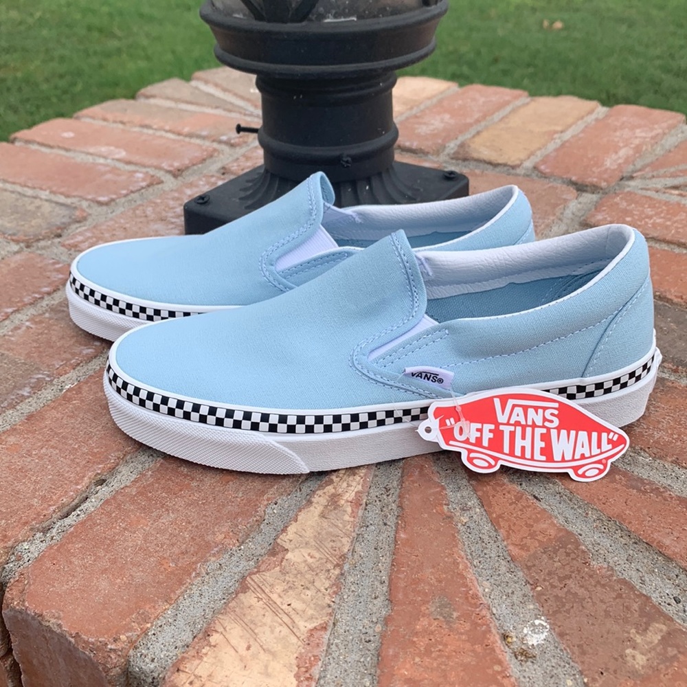 Light blue VANS slip on shoes